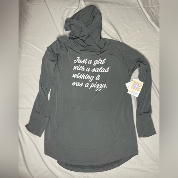 LuLaRoe Tops - LuLaRoe Amber lightweight gray  hoodie NEW with tags